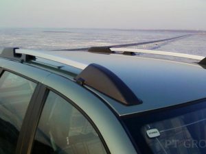 Рейлинги с попереч.проф 1,05 Черный муар под крышу с ребром Усилен LADA Kalina Универсал 2004-2013