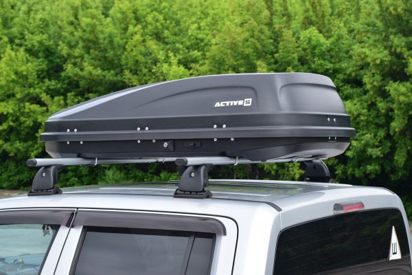 Бокс-багажник на крышу Аэро Black "ACTIVE S" двустороннее открывание