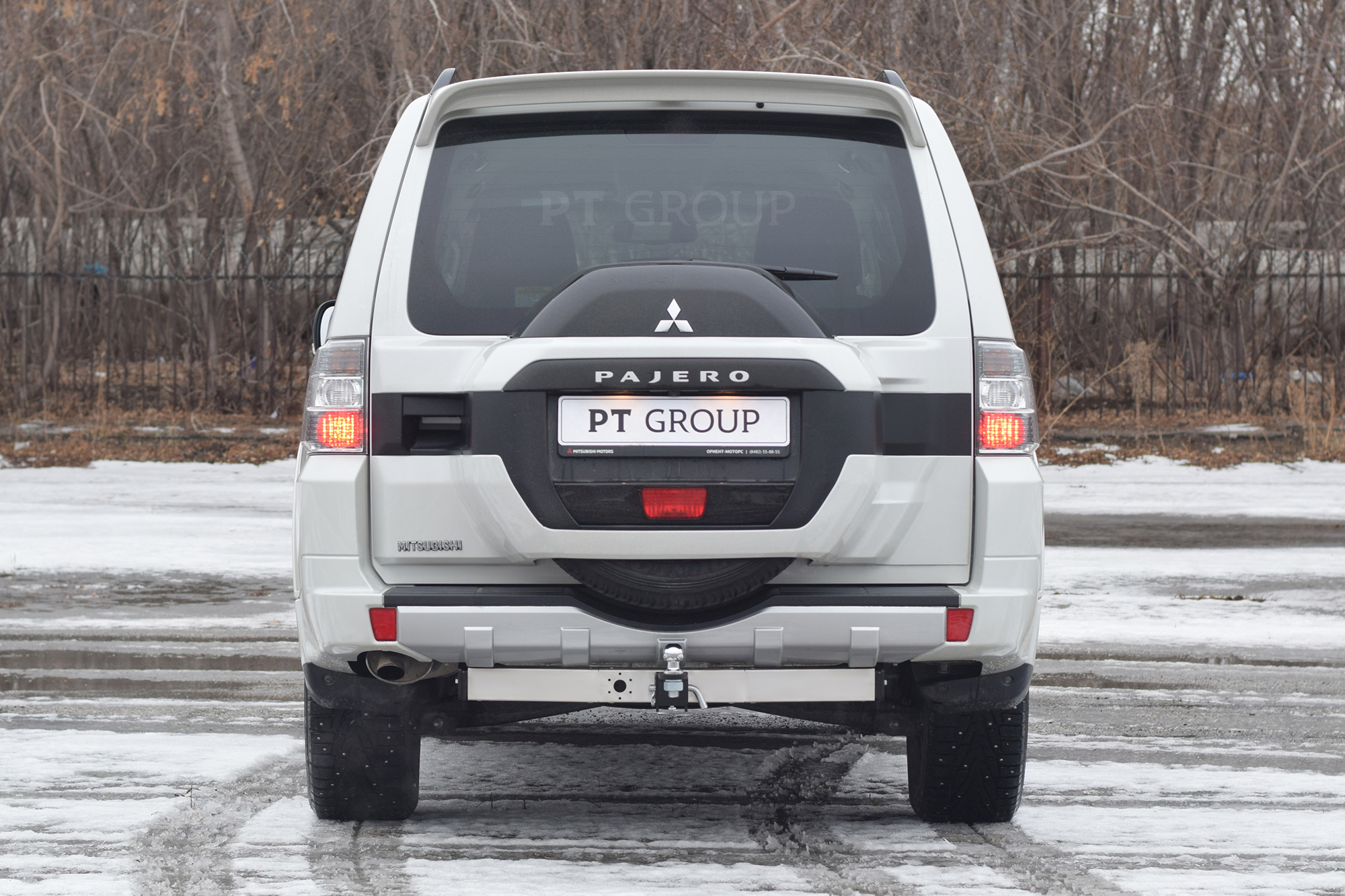 ТСУ /съемный квадрат/ с НЕРЖ накладкой MITSUBISHI Pajero 1999-