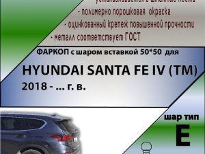 HYUNDAI SANTA FE IV (TM) 2018 - 2020 г. в. ( ШАР ВСТАВКА 50*50 )