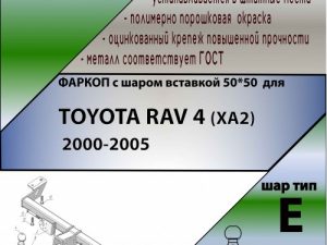 TOYOTA RAV 4 (XA2)  2000-2005 ( ШАР ВСТАВКА 50*50 )